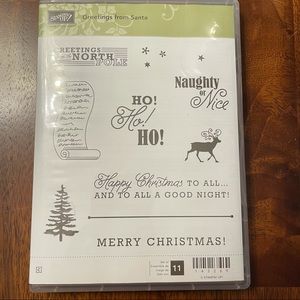 Stampin Up Greetings from Santa Rubber Stamp Set